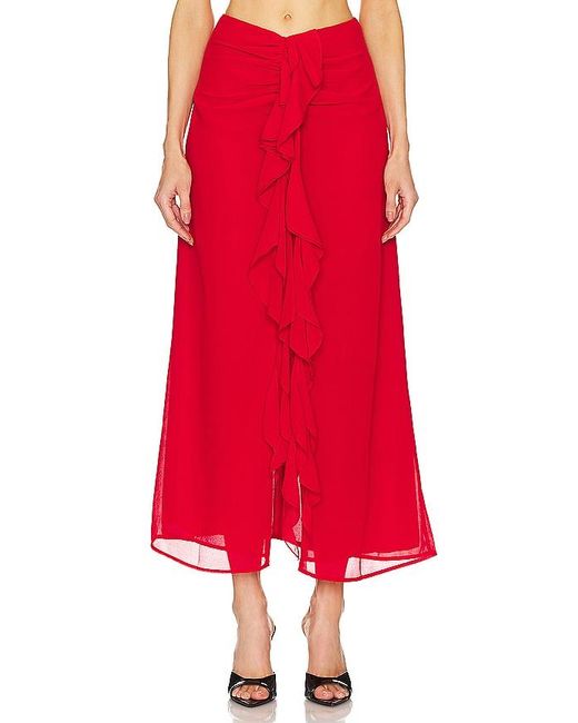Bardot Red Akasha Midi Skirt