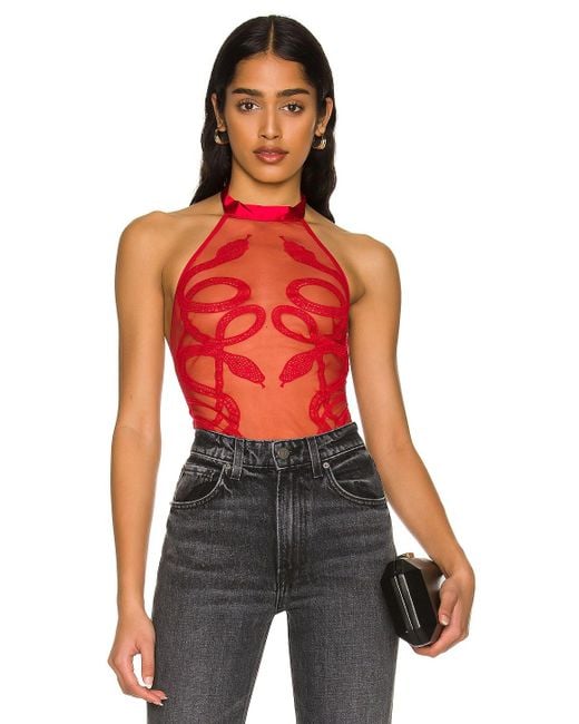 Thistle & Spire Medusa Bodysuit in Red | Lyst