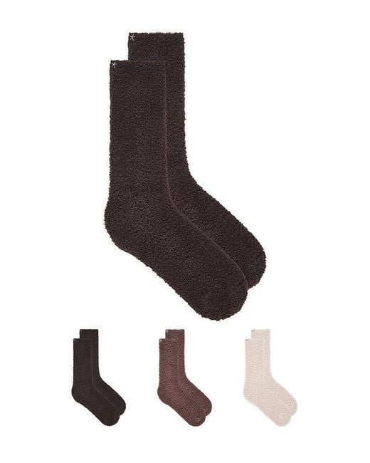 Barefoot Dreams Black X Revolve Cozychic 3 Pair Sock Set