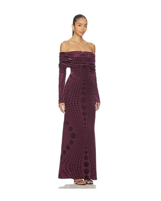 AFRM Purple Thelma Burnout Velvet Dress