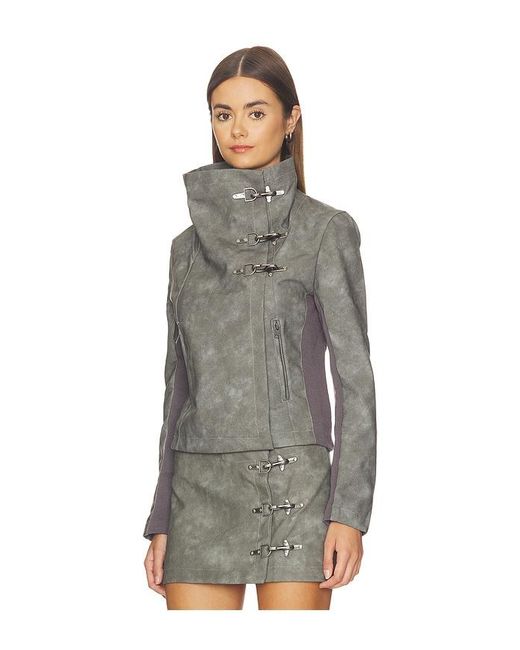 Jaded London Gray Funnel Neck Jacket