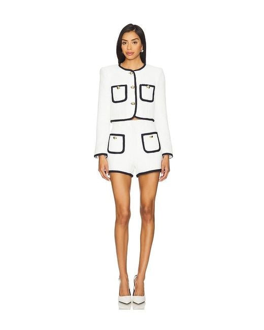 Cinq À Sept White Contrast Auden Jacket