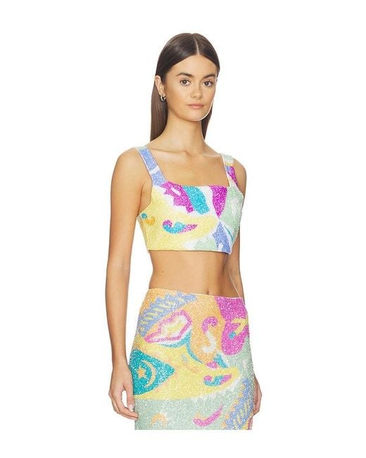 Oceanus White Azure Coord Top