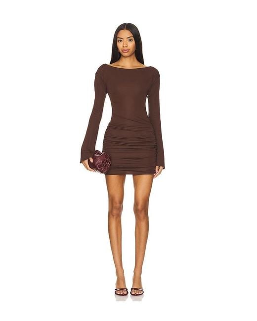 Lovers + Friends Brown X Emily Gemma Quinn Mini Dress