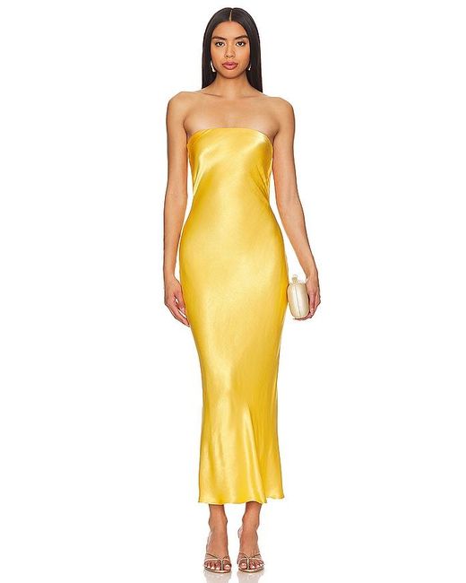 Bec & Bridge Yellow Bec + Bridge Moon Dance Strapless Dress