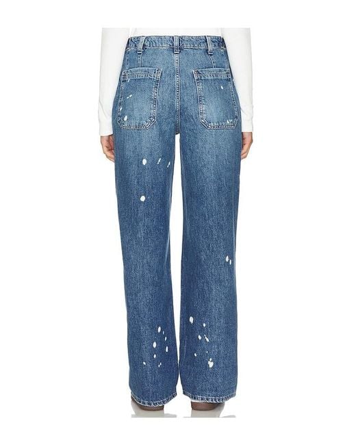 Free People Blue X We The Free Palmer Cuffed Wide Leg Jeans