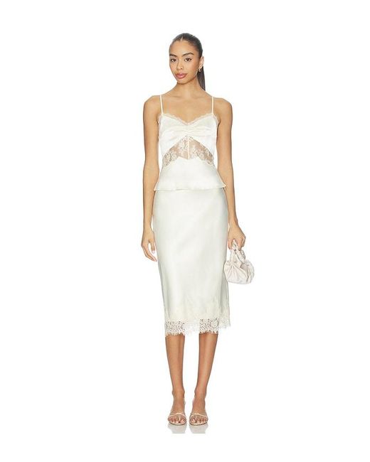 MORE TO COME White Bethanie Midi Skirt