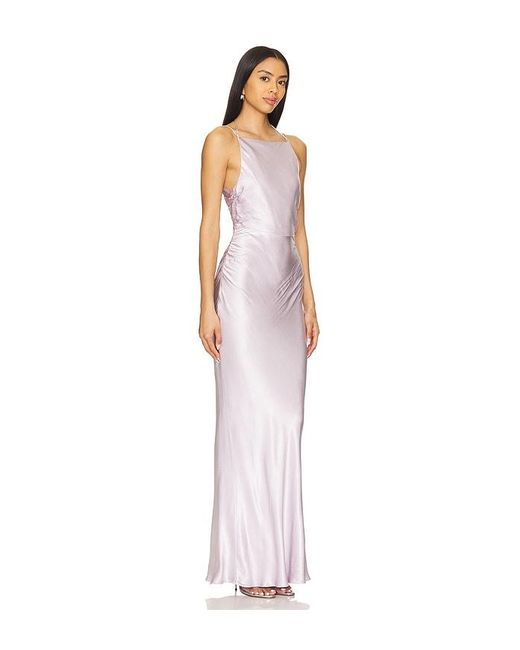 Shona Joy White La Lune High Neck Ruched Maxi Dress