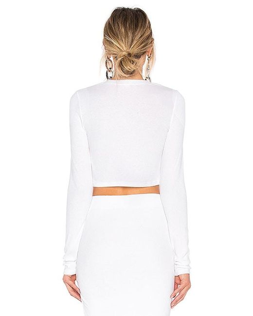 Cotton Citizen White Verona Crop Long Sleeve