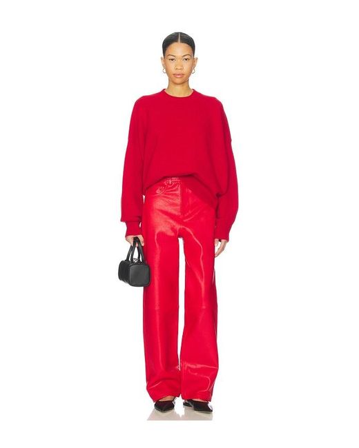 Rohe Red Baggy Leather Trouser
