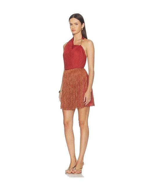 AZULU Red Palmer Dress