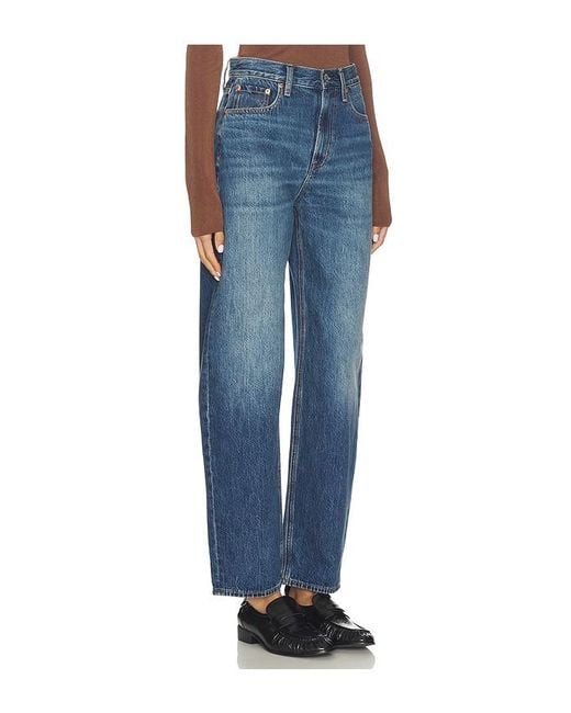 Pistola Wes High Rise Barrel Jeans Blue