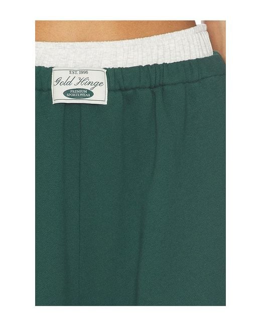 Gold Hinge Green Wide Leg Sweatpant