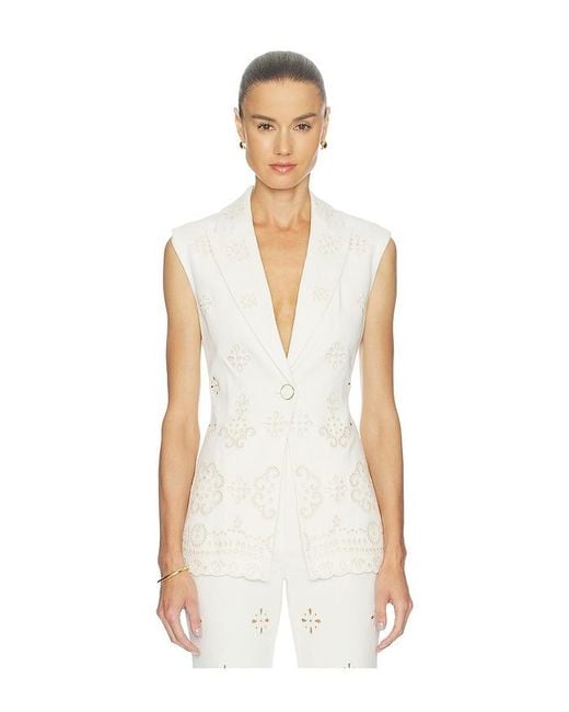 Veronica Beard White Townes Vest