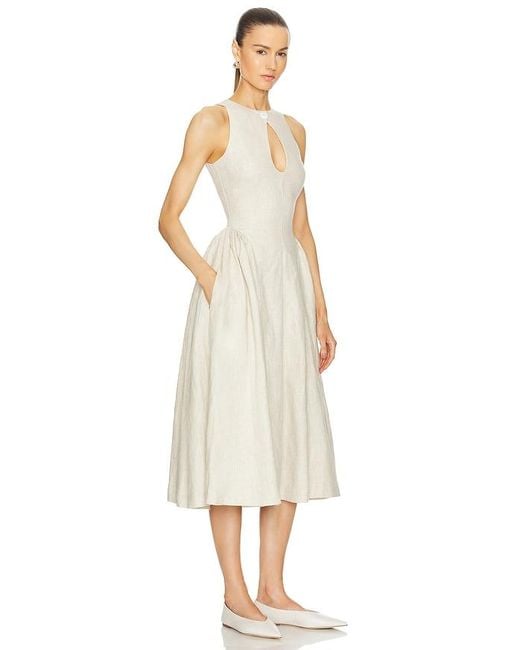 LPA White Seina Midi Dress
