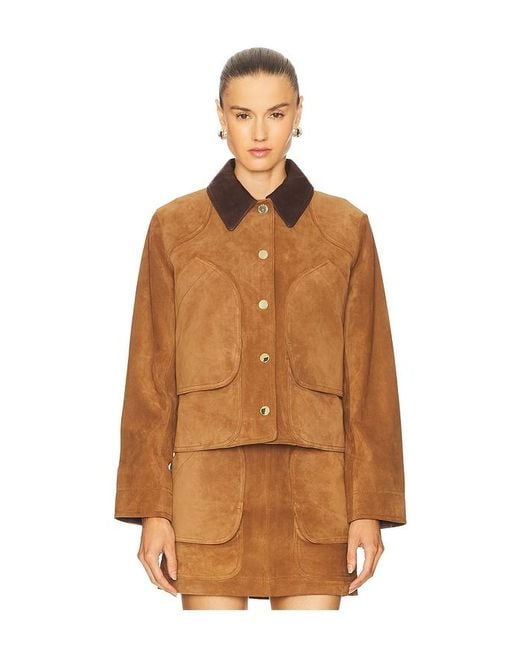 Veronica Beard Brown Walters Cropped Barn Jacket