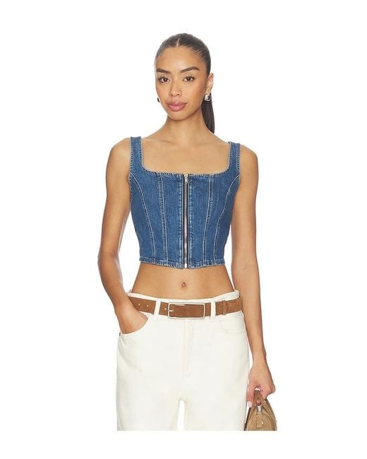 Levi's Blue Seamed Zip Bustier