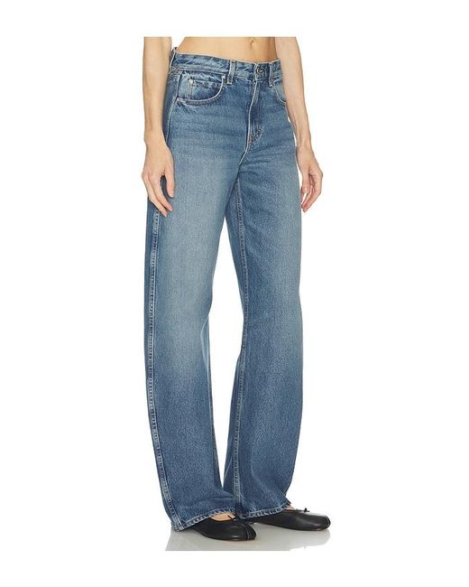 GRLFRND Blue Austen Low Rise Curve Detached Waist