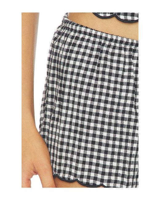 Montce Blue Scalloped Low Rise Drawstring Short