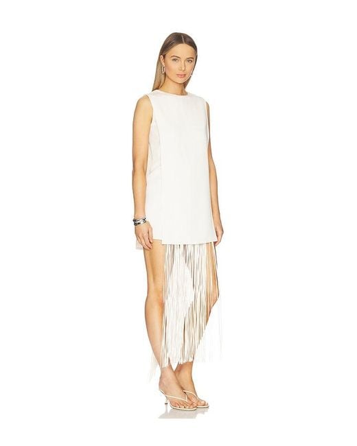 Alexis White Mackenzie Dress With Removable Fringe