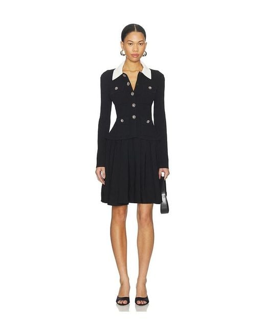 Self-Portrait Black Tailored Knit Mini Dress