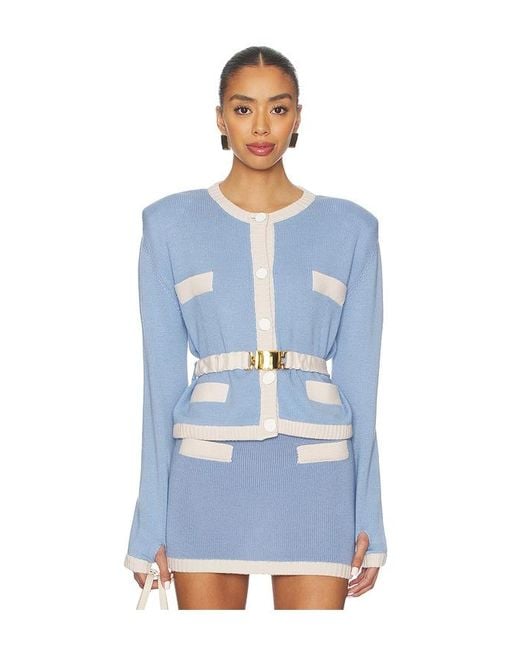 ROWEN ROSE Blue Knit Cardigan