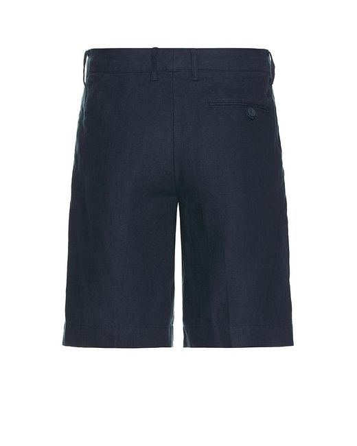 Club Monaco Blue Pleated Linen Short for men