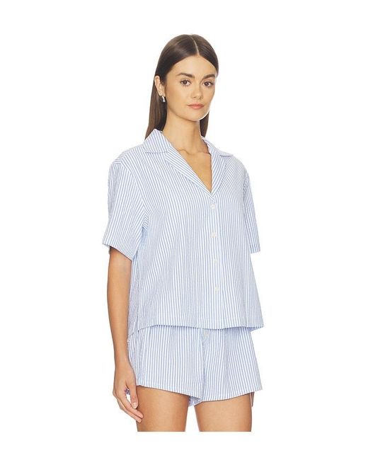 GOOD AMERICAN White Camp Shirt