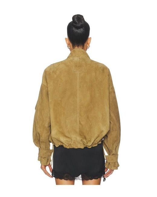 The Attico Natural Suede Bomber Jacket