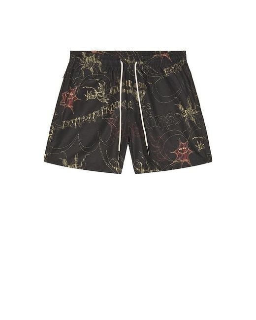 Oas Black Romantique Swim Shorts for men