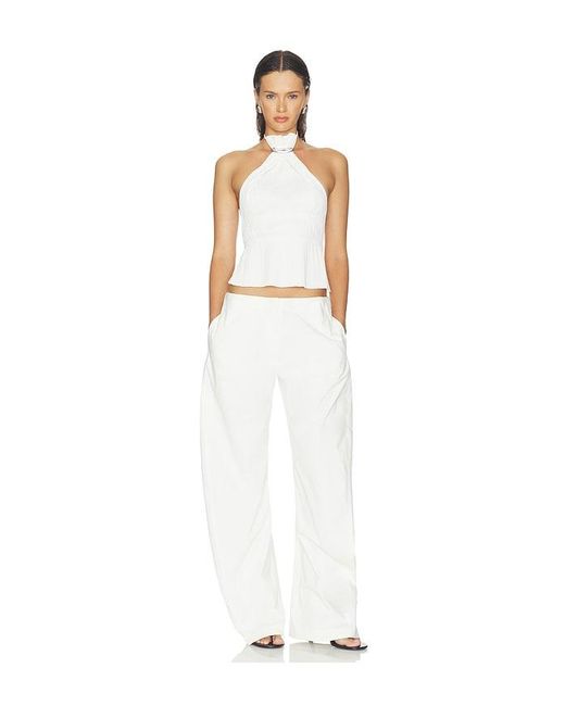 HAELO White Halo Pleat Halter Top
