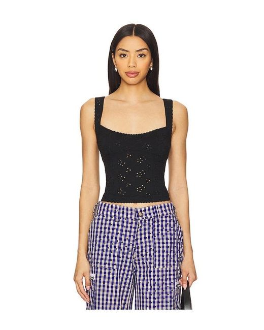 Free People Black Full Bloom Eyelet Cami