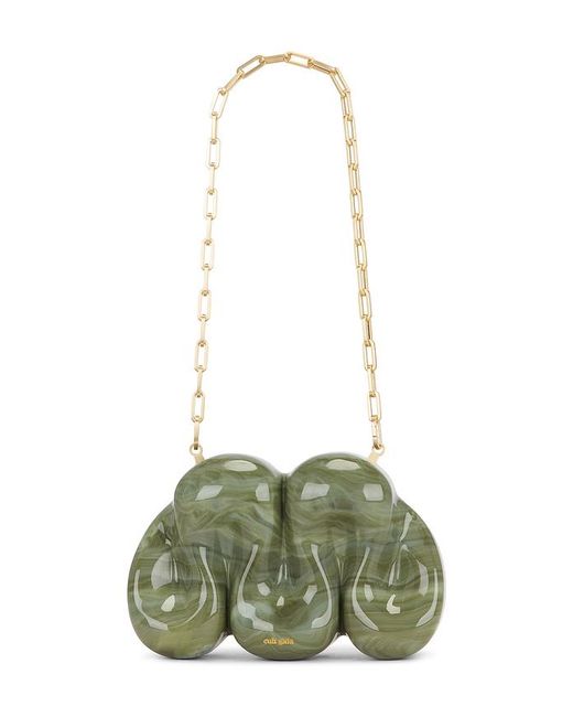 Cult Gaia Green Squiggle Clutch