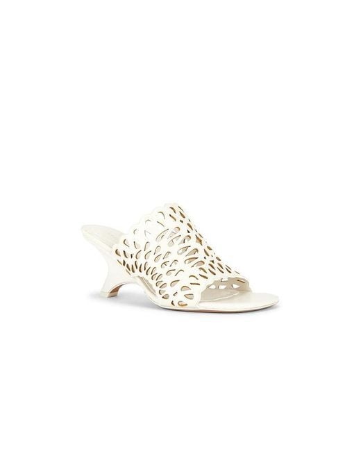 Jonathan Simkhai White Shadow Mule Laser Cut Leather Sandal