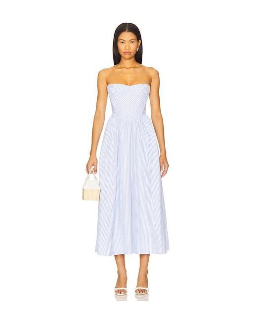 Bardot White Lola Corset Stripe Midi Dress