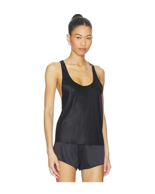 ÉTERNE Black Silk Hedi Top