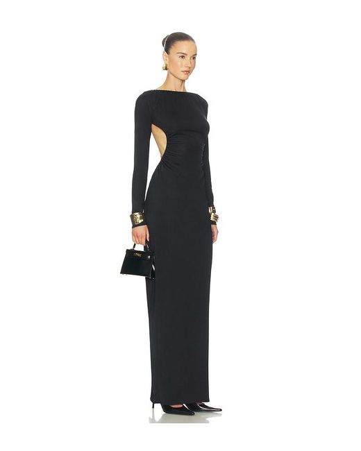 Helsa Blue The Ruched Open Back Jersey Dress