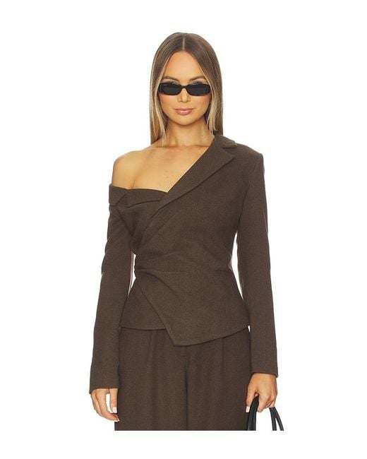 SAU LEE Brown Neve Wool Top