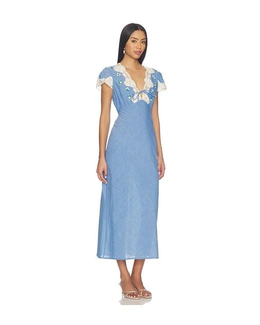 Rixo Blue Amari Dress