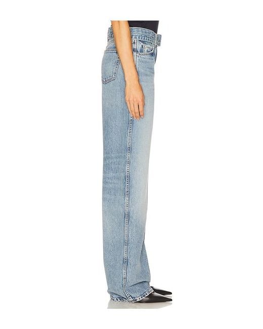 GRLFRND Blue Austen Low Rise Belted