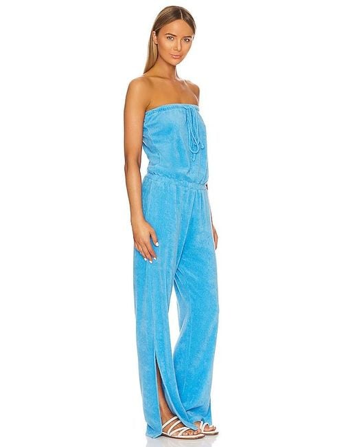 Monrow Blue Bandeau Jumpsuit