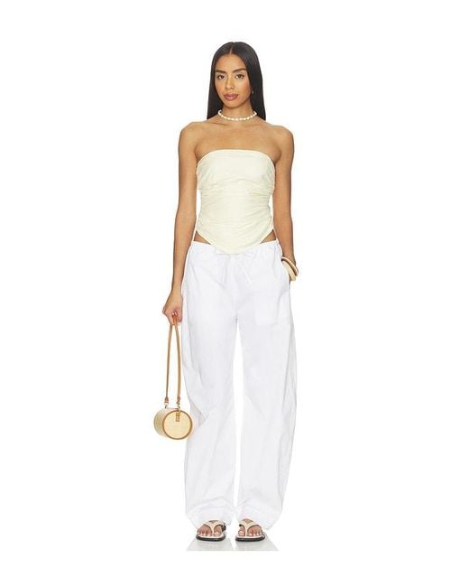 MAJORELLE White Beale Linen Top