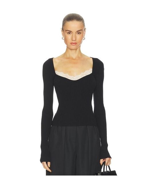 L'academie Black Eugene Long Sleeve Top