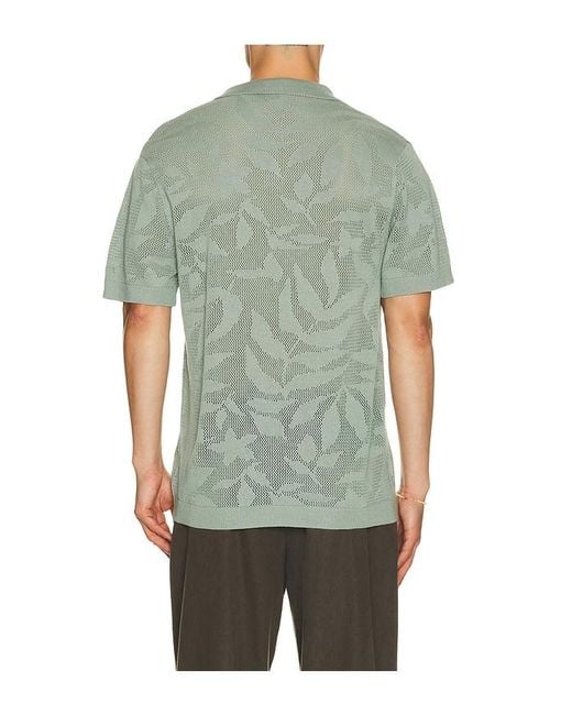 Vintage Summer Green Sweater Knit Polo for men