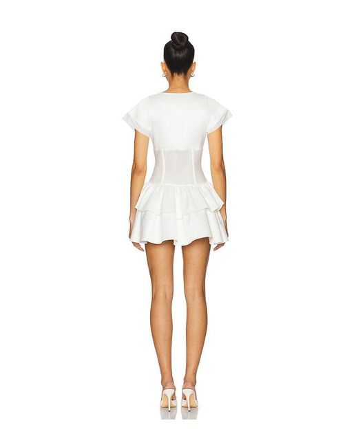OW Collection White Aurelia Mini Dress