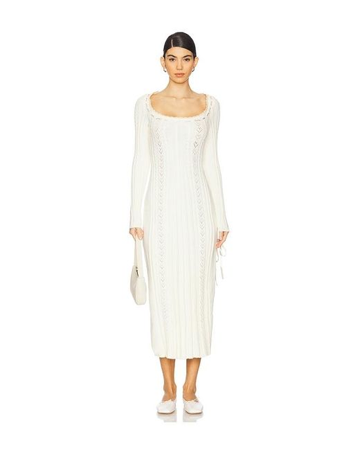 Free People White Midi-Kleid Heart Of