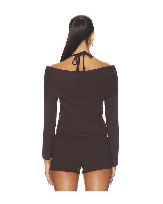 Jonathan Simkhai Black Cambria Long Sleeve Off Shoulder Top
