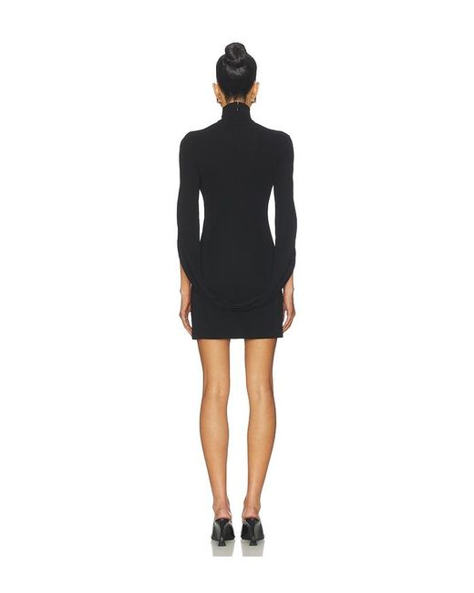 Alexander Wang Black Drape Back Sleeves Mini Dress