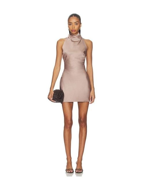 ALL THE WAYS Natural Bryony Halter Mini Dress
