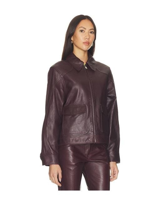 Chaqueta Pint Leather En Color Burgundy Talla (También En M, S, Xs) Mimchik de color Red